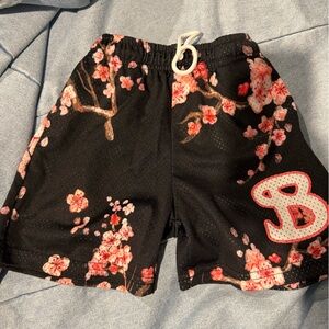 Floral Black Kids Shorts